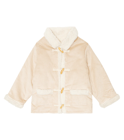 Louise Misha Kids' Malawi Corduroy Coat In Cream