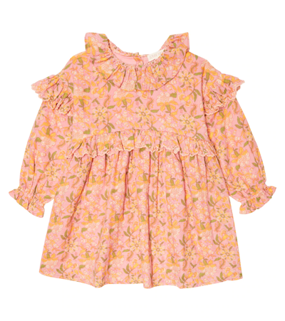 Louise Misha Kids' Illi Floral Cotton Dress In Sienna Blossomland