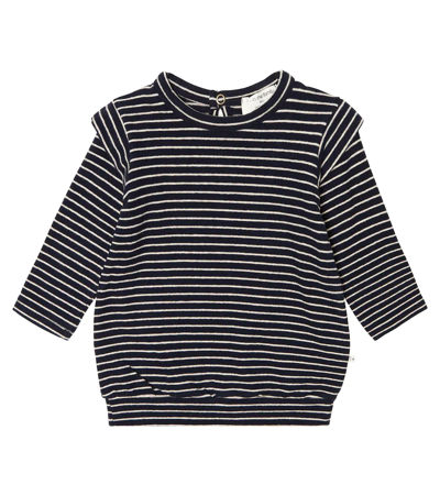 1+ In The Family Babies' Noelia Striped Cotton-blend Top In Navy