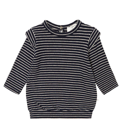 1+ In The Family Noelia Striped Cotton-blend Top In Navy