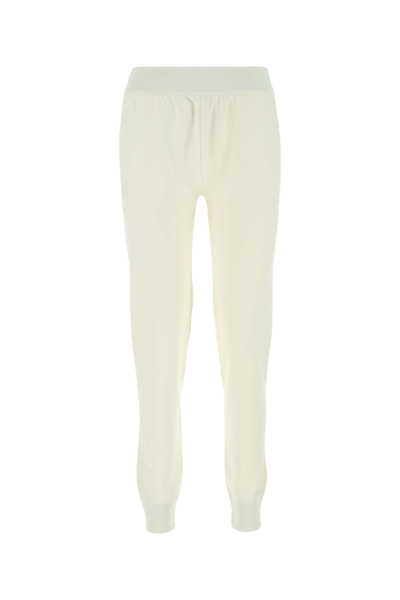 Bottega Veneta Ivory Stretch Wool Blend Joggers White  Donna Xs In Pastel