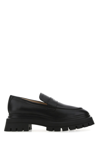 Stuart Weitzman Black Leather Bedford Loafers Black  Donna 38.5