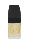 Prada Embroidered Cloth And Mesh Midi-skirt