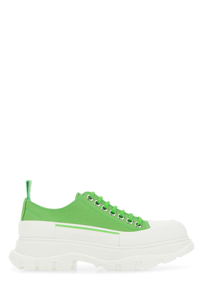Alexander Mcqueen Green Canvas Tread Slick Sneakers Nd  Donna 40