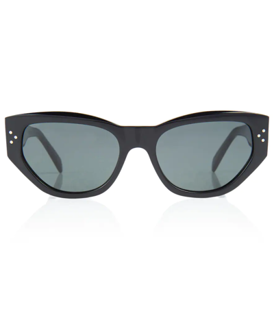 Celine Cat-eye Acetate Sunglasses In Shiny Black / Smoke