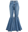 Alaïa Crinoline High-rise Flared Jeans In Bleu Jeans