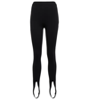Saint Laurent Stretch-jersey Stirrup Leggings In Noir