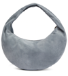 Khaite Olivia Medium Suede Shoulder Bag In Slate