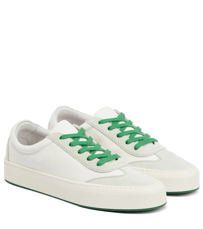 The Row Marley Suede-paneled Leather Trainers In Milk_milk