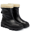 MONCLER MOSCOVA SHEARLING-LINED ANKLE BOOTS