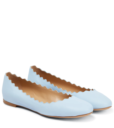 Chloé Lauren Scalloped Ballet Flat In Grey