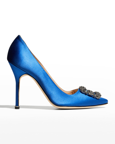 MANOLO BLAHNIK HANGISI 105MM SATIN HIGH-HEEL PUMPS