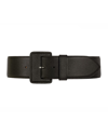 VAINCOURT PARIS LA MERVEILLEUSE LARGE PEBBLED LEATHER BELT WITH COVERED BUCKLE