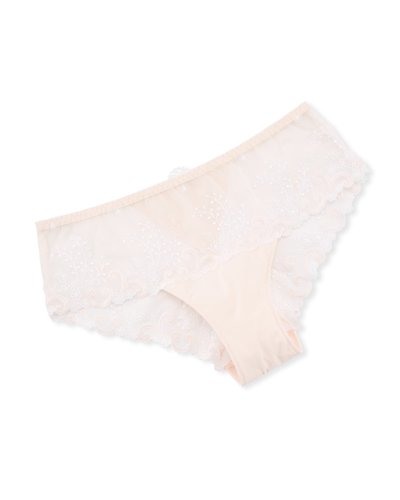 Simone Perele Delice Floral-embroidered Boyshorts In Blush