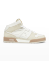 Fendi Match High-top Sneakers In Cream
