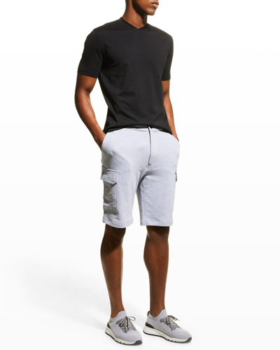 Brunello Cucinelli Man T-shirt Midnight Blue Size Xs Cotton In Black