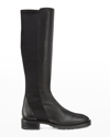 Stuart Weitzman 5050 Leather Lug-sole Knee Boots In Black