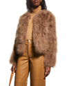 Lamarque Deora Feather Topper Jacket In Sirocco