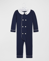 Polo Ralph Lauren Boy's Double Breasted Embroidered Coverall In French Navy