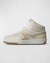 Rag & Bone Retro Leather Mid-top Court Sneakers In Frostnb