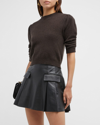 Frame Ruched Sleeve Recycled Cashmere Blend Sweater In Americano
