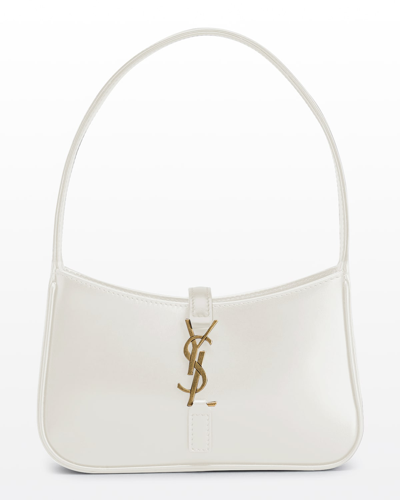 Saint Laurent Le 5 A 7 Mini Ysl Shoulder Bag In Smooth Leather In Soft Crema