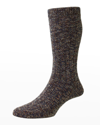 Pantherella Men's Rib-knit Crew Socks In Gray