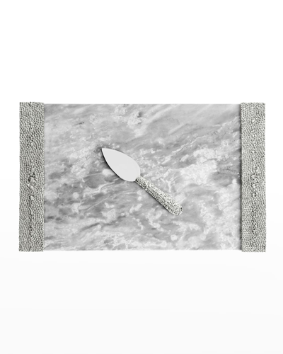 Michael Aram Shagreen Cheeseboard & Knife Spreader In Gray