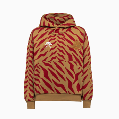 Vivienne Westwood Tiger-print Organic Cotton Hoodie In Gold/red