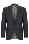 Hugo Boss Single-breasted Jacket In Stretch Wool In Light Grey