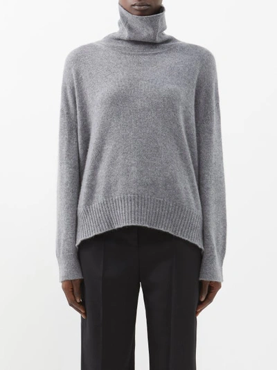 Johnstons Of Elgin Cashmere Roll-neck Sweater In Grey
