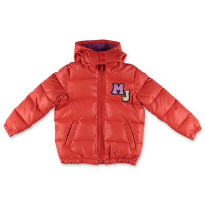 Little Marc Jacobs Red Nylon Marc Jacobs Padded Jacket With Hood