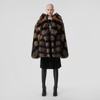 BURBERRY STRIPED FAUX FUR OVERSIZED JACKET