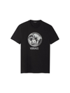 Versace Men's Medusa Embroidered T-shirt In Black
