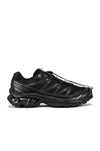 Salomon Xt-6 Rubber-trimmed Mesh Sneakers In Black & Phantom