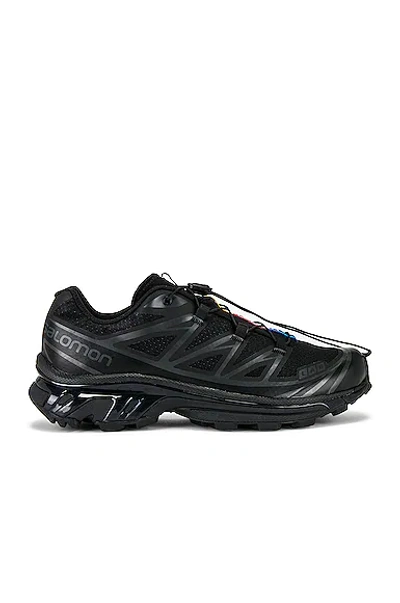 Salomon Xt-6 Rubber-trimmed Mesh Sneakers In Black
