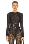 ALAÏA LEO LACE BODYSUIT