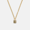 Coach Quilted Padlock Chain Necklace In Gold/black