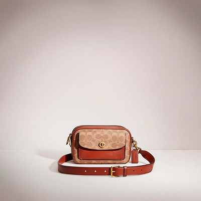 Coach Restored Willow Camera Bag In Signature Canvas In Brass/tan/rust