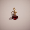 Coach Remade Tea Rose Bag Charm In Red Multi