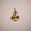 Coach Remade Tea Rose Bag Charm In Mustard