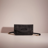 Coach Restored Foldover Cut Out Clutch Crossbody In Brass/black
