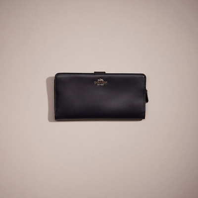Coach Restored Skinny Wallet In Light Gold/navy