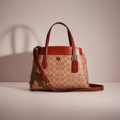 Coach Restored Lora Carryall 30 In Signature Canvas In Brass/tan/rust