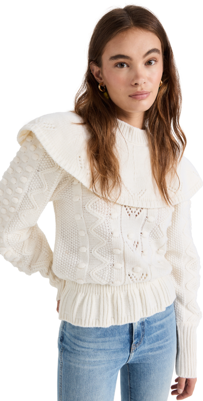 Sea Pernilla Popcorn-knit Wool Sweater In Cream