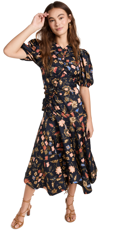 Ulla Johnson Cybil Odesa-print Silk Crepe De Chine Midi Dress In Odessa