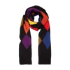 La Doublej Argyle-check Knitted Scarf In Multicolor