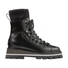 Jimmy Choo Chike Leather Knit Sock Boots In Black