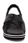 Linea Paolo Rhea Sandal In Black Camo Leather