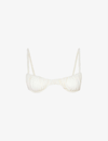 House Of Cb Cassis Ruched Underwired Bikini Top In White